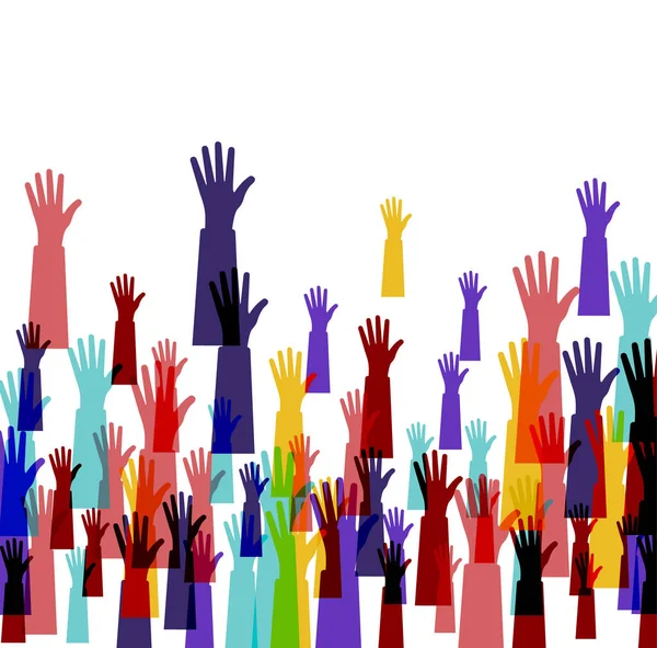 Руки Різноманітної Групи Людей Збираються Разом Співпраця Взаємозв Язок Партнерство — стоковий вектор