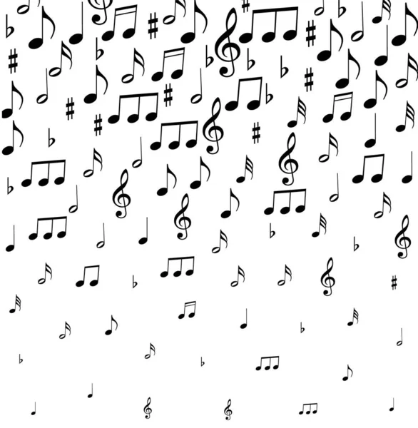 Music Notes Vector Illustration Print Web Design White Background — Stock Vector