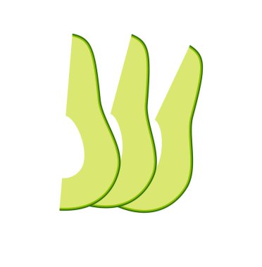 Avokado vektör simgesi beyaz arka planda, düz çizgi film tarzında izole edildi. Web tasarımı ve yazdırma için.