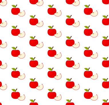 Beyaz arkaplanda elmalardaki pürüzsüz desen