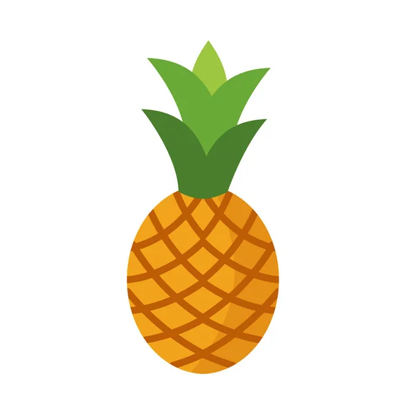 Pineapple Vector Icon Isolated White Background Flat Cartoon Style Web — Stock Vector