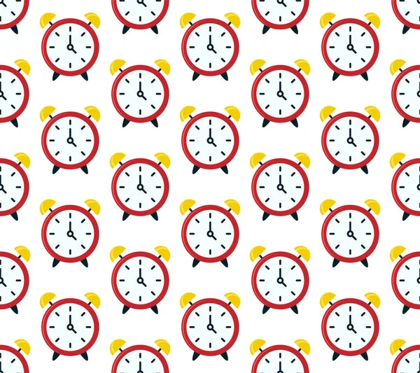 Patrón Sin Costura Vectorial Relojes Sobre Fondo Blanco Eps — Vector de stock