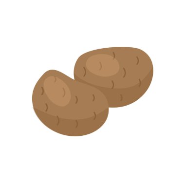Patates Simgesi Beyaz Arkaplan Düz Biçim Yazdırma Web Tasarımı