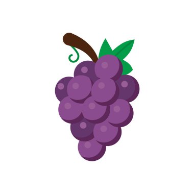 Üzüm Simgeleri Beyaz Arkaplan Düz Biçim Yazdırma Web Tasarımı