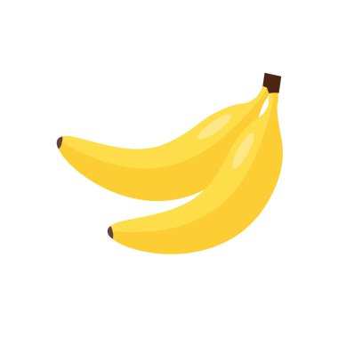 Muz Simgeleri Beyaz Arkaplan Düz Biçim Yazdırma Web Tasarımı