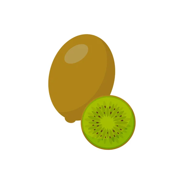 Kiwi Icônes Fond Blanc Style Plat Imprimer Web Design — Image vectorielle