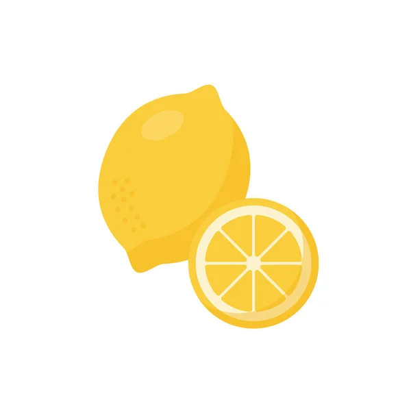 Lemon Simgeleri Beyaz Arkaplan Düz Biçim Yazdırma Web Tasarımı — Stok Vektör
