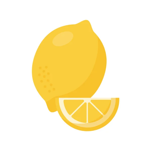 Lemon Simgeleri Beyaz Arkaplan Düz Biçim Yazdırma Web Tasarımı — Stok Vektör