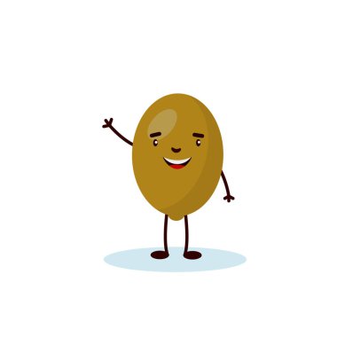 kivi tatlı karakter, çizgi film tarzında çocuklar için resimleme beyaz arka planda izole