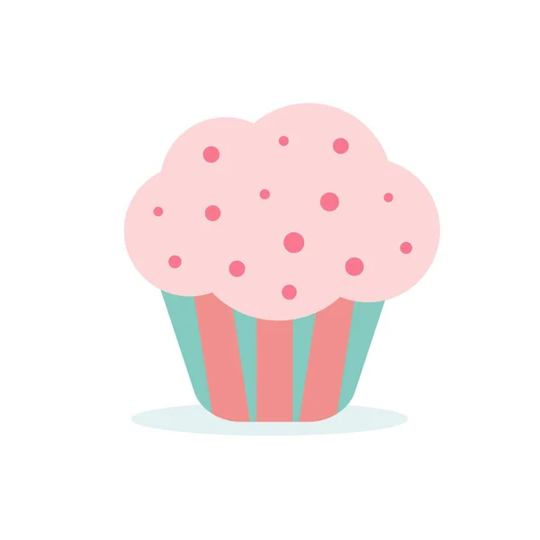 Dulce Delicioso Cupcake Pastel Cremoso Ilustración Vectorial Eps — Vector de stock