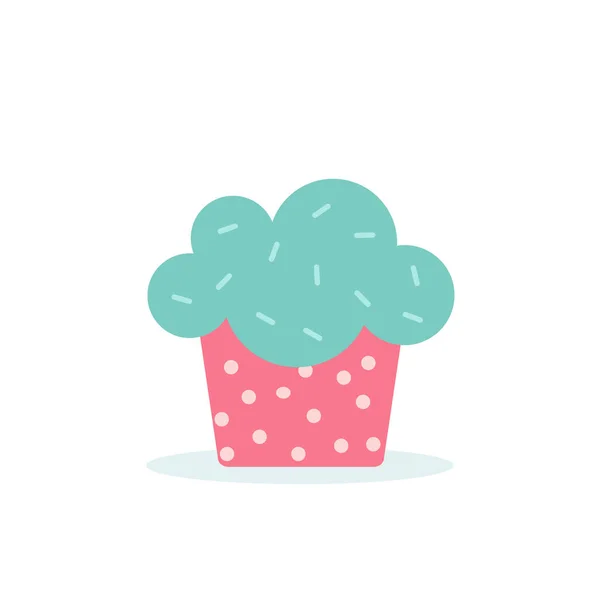 Dulce Delicioso Cupcake Pastel Cremoso Ilustración Vectorial Eps — Vector de stock