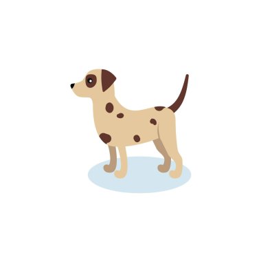 Beyaz arkaplanda köpek simgesi düz stili 10 adım