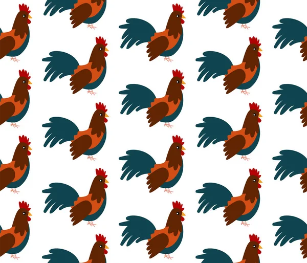 Cocks Hens Vector Cartoon Illustration Eps — Stock Vector
