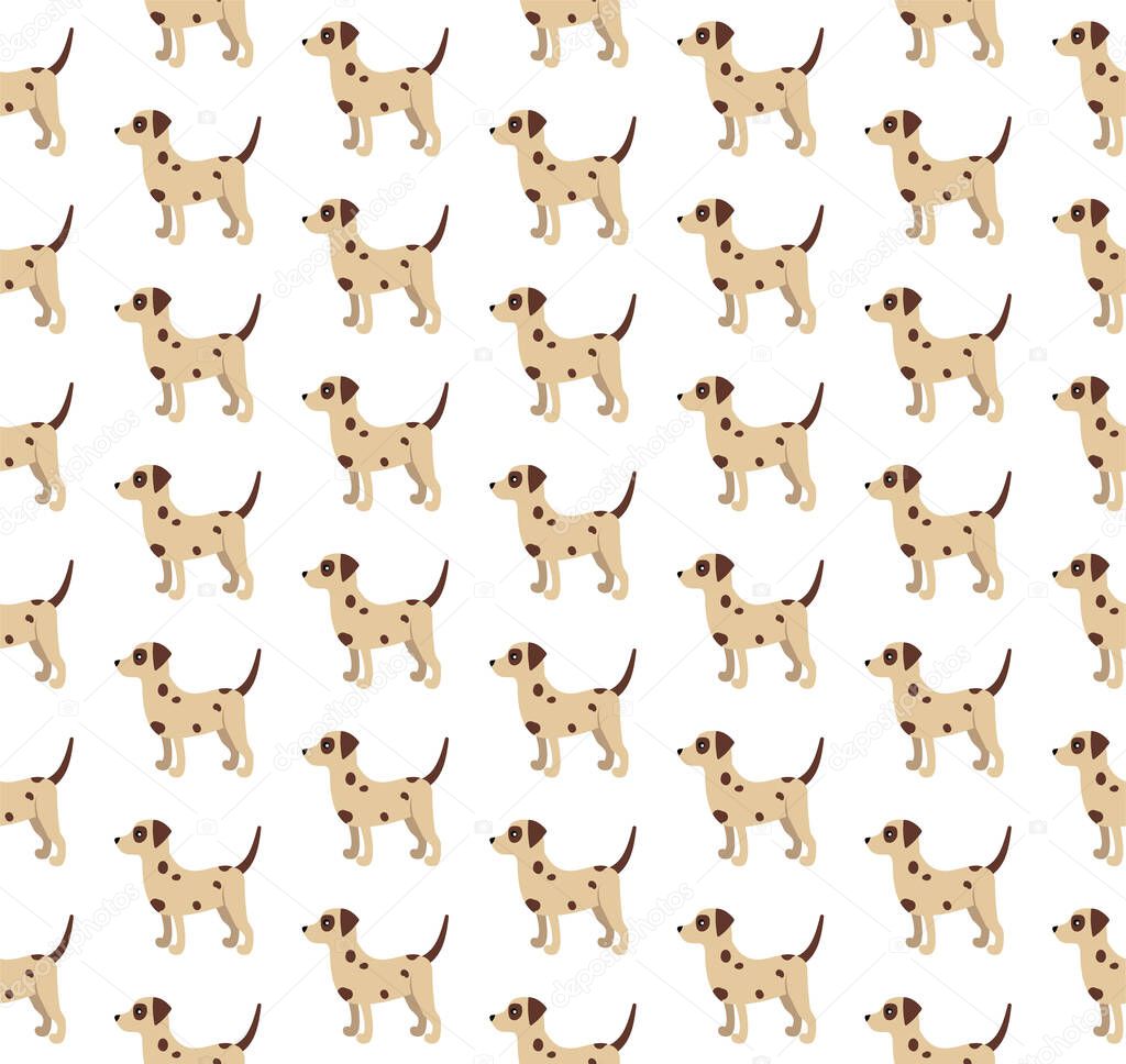 Vector seamless pattern with cute cartoon dog puppies. Can be used as a background, wallpaper, fabric and for other design.French Bulldog pattern EPS 10