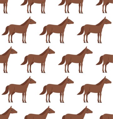 Atları ve binicileri çalıştıran körfez atlarının kusursuz deseni. EPS 10