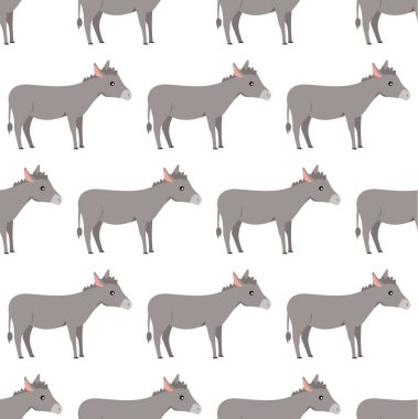 Eşekler. Hayvanlarda kusursuz vektör deseni. Siyah beyaz çizim. EPS 10