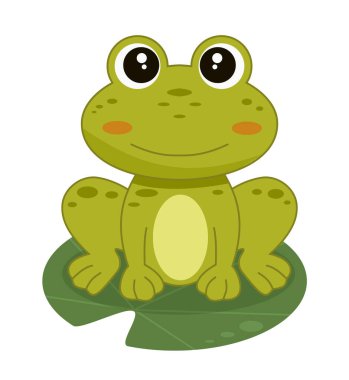 Bir kurbağa çizgi film stilinin vektör illüstrasyonu