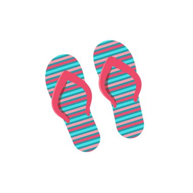 Plaj terlikleri vektör illüstrasyon çizgi film stili. EPS 10