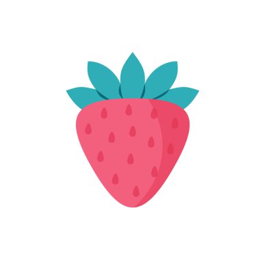 Çilek ikonu vektör illüstrasyon çizgi film stili. EPS 10