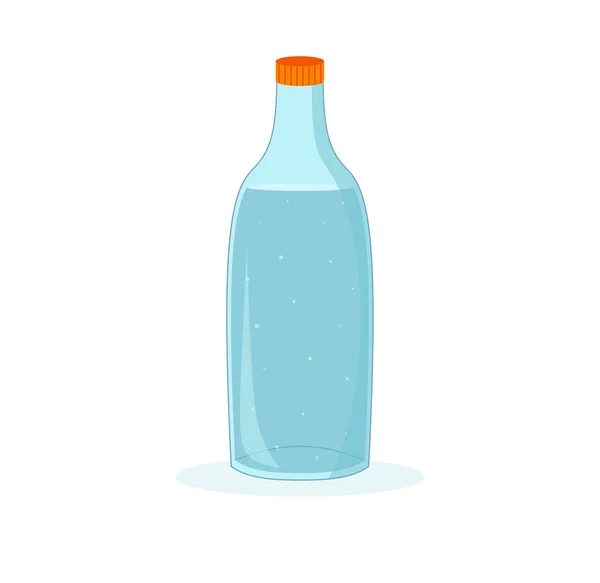 Bottle Water Drink Plenty Water Cartoon Style Eps — Stock Vector