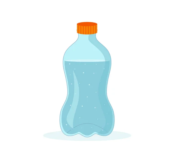 Bottle Water Drink Plenty Water Cartoon Style Eps — Stock Vector