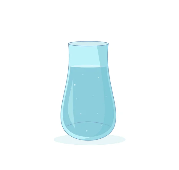 Vaso Agua Qué Bebe Mucha Agua Estilo Cartonaje Eps — Vector de stock