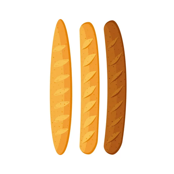 Baton Pastry Sütés Carton Style Fehér Háttér — Stock Vector