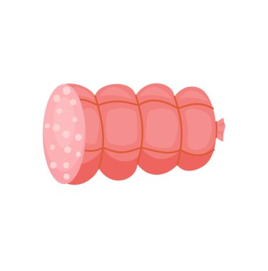 Beyaz arkaplan EPS 10 üzerinde izole edilmiş sığır eti, domuz eti, çizgi film tarzı gerçekçi vektör resimleme simgeleri