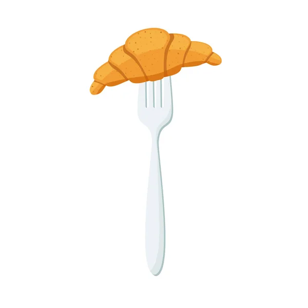 Croissant Forks Concepto Dieta Ilustración Vectorial Eps — Archivo Imágenes Vectoriales