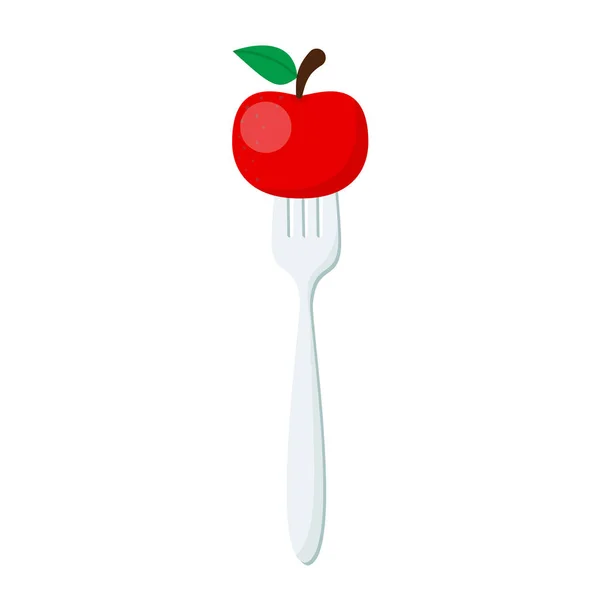 Apple Forks Concept Diet Vector Illustration Eps — Stock Vector