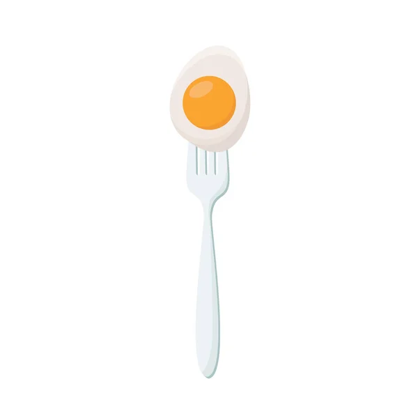 卵はフォークで食事の概念 ベクトルイラスト Eps — ストックベクタ