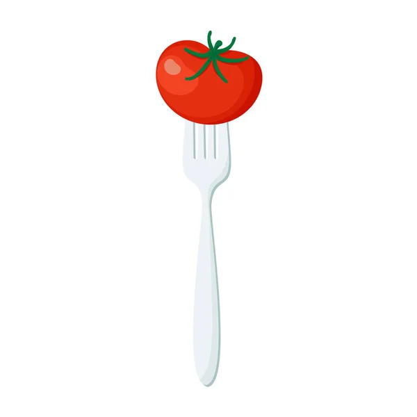 Tomate Sur Fourchettes Concept Régime Illustration Vectorielle Spe — Image vectorielle