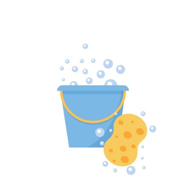 Çeşitli temizlik malzemeleri seti. Düz aksesuarlar. Eps 10