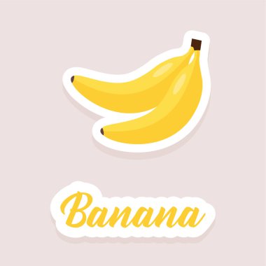 Şirin vektör etiketi meyve muz simgeleri. Düz stil. EPS 10