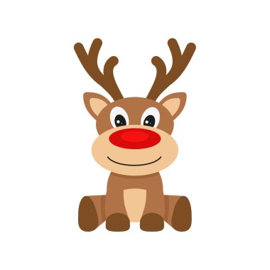 Noel illüstrasyonu için sevimli karalama geyiği.