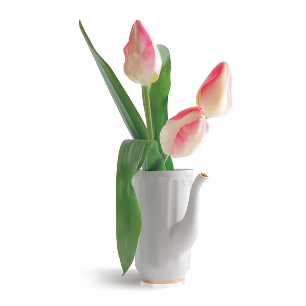 Tulipani in vaso — Vettoriale Stock