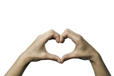 bir kalp şeklinde serried eller