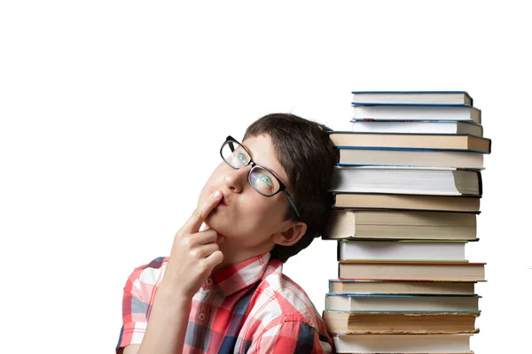 Pensive girl, isolated — Stock Photo, Image