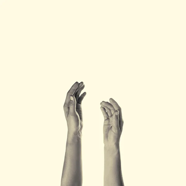 Női kezét felemelte — Stock Fotó