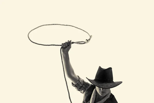 cowboy throws a lasso