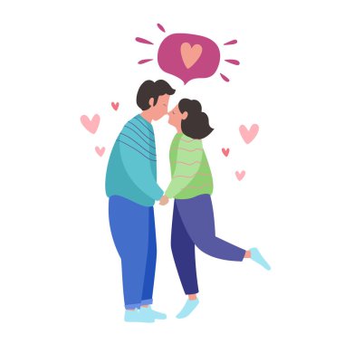 Birbirine aşık bir çift el ele tutuşuyor. Buluşma, buluşma, öpücük.