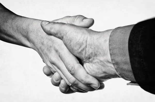 Hands Man Woman Connected Handshake Metaphor Rescue Love Assistance — Stock Photo, Image