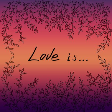 Ağaç günbatımı arka plan üzerinde çerçeve yaprak