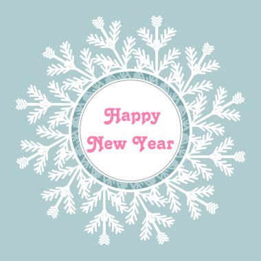 Kar tanesi çerçeve. Mutlu yeni yıl kartı vektör çizim
