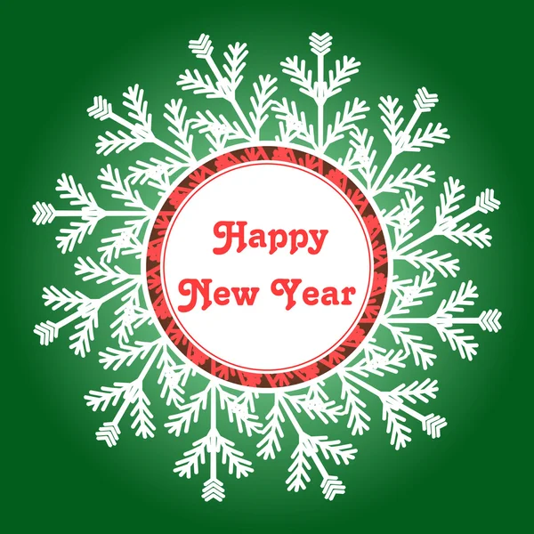 Snowflake Frame. Feliz Ano Novo. Ilustração vetorial — Vetor de Stock