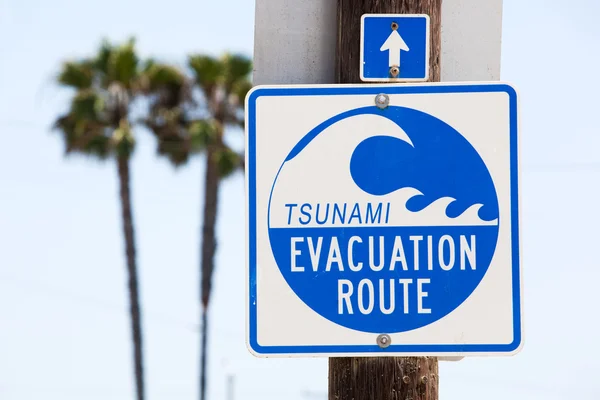 Tsunami Evacuation Route Sign Stock Image