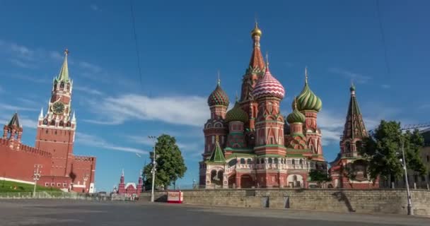 St Basils Cathedral On Red Square In Moscow Time Lapse — Stock Video