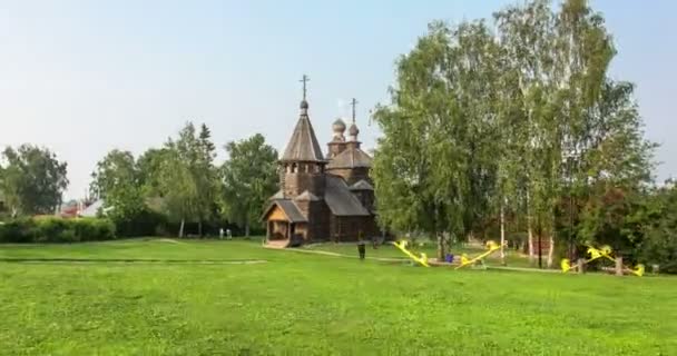 Régi fatemplom, Suzdal, Oroszország-idő telik el a — Stock videók