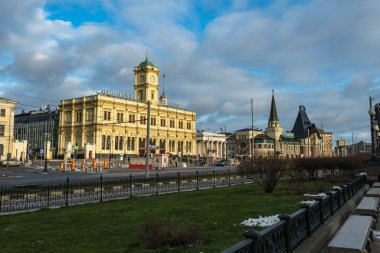 MOSCOW, Rusya - 15 Ağustos 2018: Moskova 'daki Leningrad Tren İstasyonu