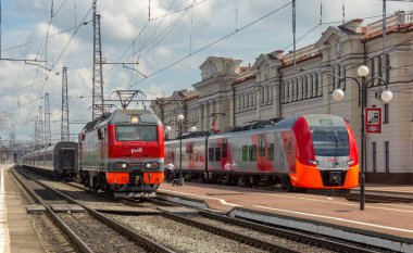 Tula, Rusya - 17 Haziran 2017: Tula kentindeki tren istasyonu